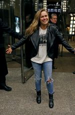 RONDA ROUSEY in Ripped Jeans at Her Hotel in New York 01/19/2016