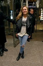 RONDA ROUSEY in Ripped Jeans at Her Hotel in New York 01/19/2016