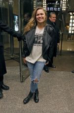 RONDA ROUSEY in Ripped Jeans at Her Hotel in New York 01/19/2016