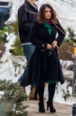 SALMA HAYEK at Drunk Parents Set in New York 01/26/2016