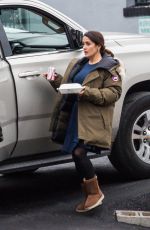 SALMA HAYEK on the Set of Drunk Parents in Nyack 01/15/2016
