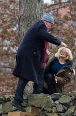 SALMA HAYEK on the Set of Drunk Parents in Nyack 01/15/2016