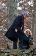 SALMA HAYEK on the Set of Drunk Parents in Nyack 01/15/2016