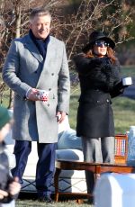 SALMA HAYEK on the Set of Drunk Parents Movie with Alec Baldwin in New York 01/22/2016