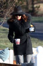 SALMA HAYEK on the Set of Drunk Parents Movie with Alec Baldwin in New York 01/22/2016