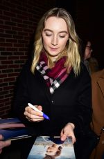 SAOIRSE RONAN Arrives at The Late Show in New York 01/12/2016