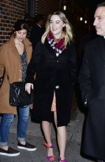 SAOIRSE RONAN Arrives at The Late Show in New York 01/12/2016