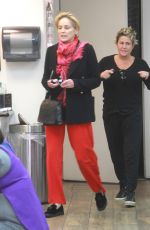 SHARON STONE at a Nail Salon in Beverly Hills 01/04/2016