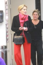 SHARON STONE at a Nail Salon in Beverly Hills 01/04/2016