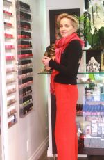 SHARON STONE at a Nail Salon in Beverly Hills 01/04/2016