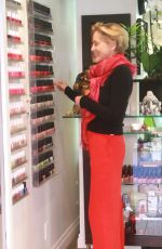 SHARON STONE at a Nail Salon in Beverly Hills 01/04/2016