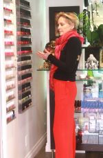 SHARON STONE at a Nail Salon in Beverly Hills 01/04/2016