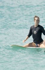 SUKI WATERHOUSE in Bikini Bottom Surfing in Barbados 01/04/2016