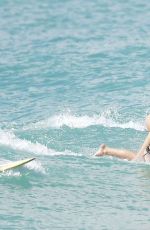SUKI WATERHOUSE in Bikini Bottom Surfing in Barbados 01/04/2016