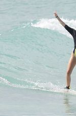 SUKI WATERHOUSE in Bikini Bottom Surfing in Barbados 01/04/2016