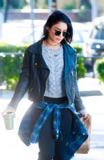 VANESSA HUDGENS Leaves Break Room Cafe in Studio City 01/07/2016