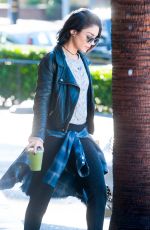 VANESSA HUDGENS Leaves Break Room Cafe in Studio City 01/07/2016