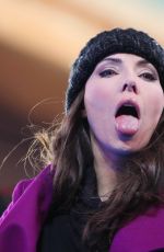 WHITNEY CUMMINGS Celebrates New Year at Times Square in New York 12/31/2015