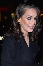WINONA RYDER Night Out in New York 01/18/2016