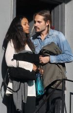ZOE SALDANA Out for Lunch in Beverly Hills 01/13/2016