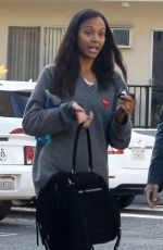ZOE SALDANA Out for Lunch in Beverly Hills 01/13/2016