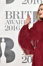 ADELE at Brit Awards 2016 in London 02/24/2016