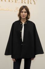 ALEXA CHUNG at Burberry Prorsum Womenswear Catwalk Show at London Fashion Week 02/22/2016