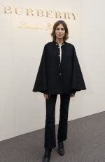 ALEXA CHUNG at Burberry Prorsum Womenswear Catwalk Show at London Fashion Week 02/22/2016