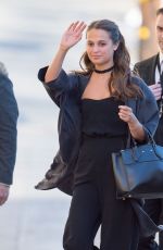 ALICIA VIKANDER Arrives at Jimmy Kimmel Live in Los Angeles 02/09/2016