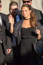 ALICIA VIKANDER Arrives at Jimmy Kimmel Live in Los Angeles 02/09/2016