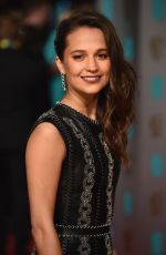 ALICIA VIKANDER at British Academy of Film and Television Arts Awards 2016 in London 02/14/2016