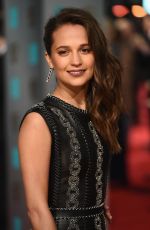ALICIA VIKANDER at British Academy of Film and Television Arts Awards 2016 in London 02/14/2016
