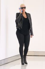AMBER ROSE at JFK Airport in New York 02/02/2016
