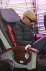 AMBER ROSE Getting a Pedicure and Heading to LA Fitness Center in Studio City 02/05/2016