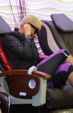 AMBER ROSE Getting a Pedicure and Heading to LA Fitness Center in Studio City 02/05/2016