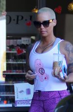 AMBER ROSE Getting a Pedicure and Heading to LA Fitness Center in Studio City 02/05/2016