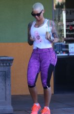 AMBER ROSE Getting a Pedicure and Heading to LA Fitness Center in Studio City 02/05/2016