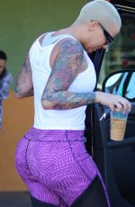 AMBER ROSE Getting a Pedicure and Heading to LA Fitness Center in Studio City 02/05/2016
