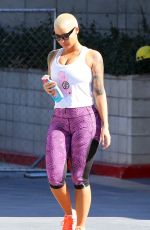 AMBER ROSE Getting a Pedicure and Heading to LA Fitness Center in Studio City 02/05/2016