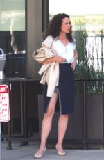 ANDIE MACDOWELL at The Palm Restaurant in Beverly Hills 02/22/2016