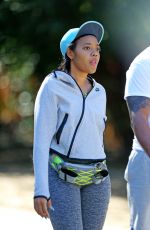 ANGELA SIMMONS Out Hiking in Los Angeles 02/03/2016