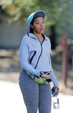 ANGELA SIMMONS Out Hiking in Los Angeles 02/03/2016