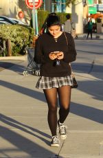 ARIEL WINTER in Short Plaid Skirt Out in Studio City 02/04/2016