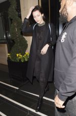 BELLA HADID Leaves The Dorchester Hotel in London 02/23/2016