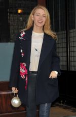 BLAKE LIVELY Leaves hHer Hotel in New York 02/18/2016