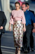 BRIE LARSON Arrives at Jimmy Kimmel Live in Hollywood 02/08/2016