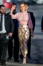 BRIE LARSON Arrives at Jimmy Kimmel Live in Hollywood 02/08/2016