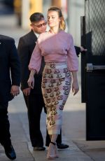 BRIE LARSON Arrives at Jimmy Kimmel Live in Hollywood 02/08/2016