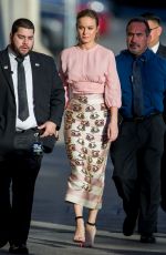 BRIE LARSON Arrives at Jimmy Kimmel Live in Hollywood 02/08/2016