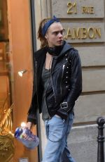 CARA DELEVINGNE Out and About in Paris 02/03/2016